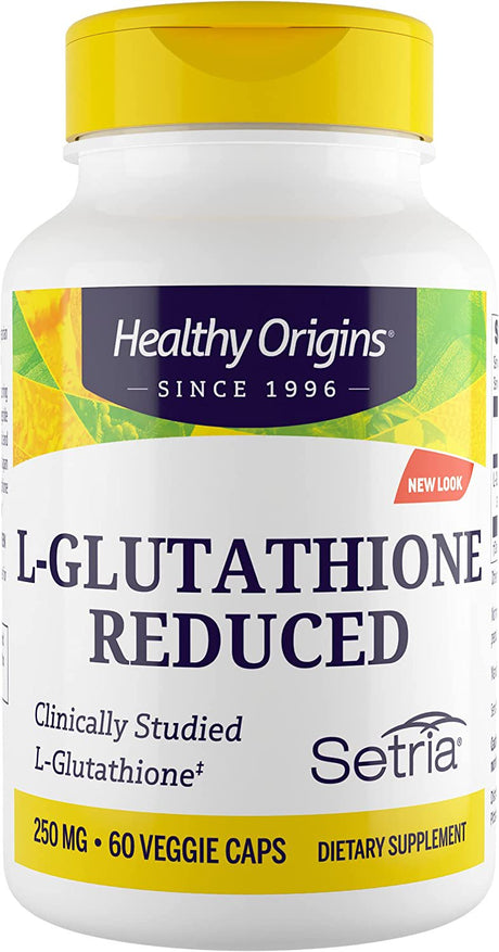 Healthy Origins L-Glutathione 250 Mg (Setria, Non-Gmo, Gluten Free, Antioxidant, Immune Support, Skin Support), 60 Veggie Caps