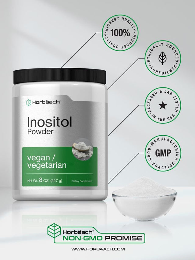 Inositol Powder 8 Oz | Vegan Supplement | by Horbaach