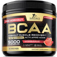 BCAA Powder - Post Workout Muscle Recovery Support Supplement, Pre Workout Energy 2:1:1 with Essential Amino Acids, Keto, Sugar-Free, 4G Bcaas plus 1G Glutamine per Serving, Watermelon - 50 Servings