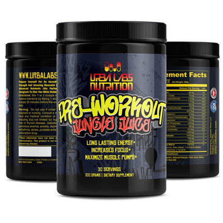 Urbalabs Superstrong Extreme Pre Workout Powder Pump up Beta Alanine, L-Taurine, Caffeine Extreme Energy & Focus, Nitric Oxide & Citrulline for Ultra Pump Jungle Juice