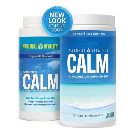 Natural Vitality Calm Anti-Stress Drink Mix, Magnesium Supplement, Unflavored, 8 Oz