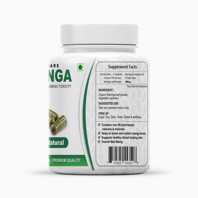 Moringa Powder Capsules 90Count, Organic, 100% Pure, All-Natural Product.