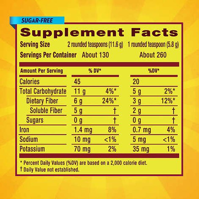 Metamucil Multihealth Fiber, Sugar Free, 260 Doses