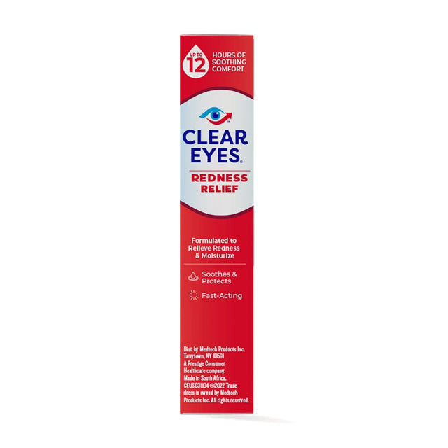 Clear Eyes Redness Eye Relief Lubricant Eye Drops, 1.0 Fl Oz