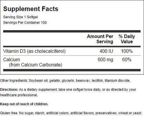 Nature'S Blend Liquid Calcium with D3 100 Sgels