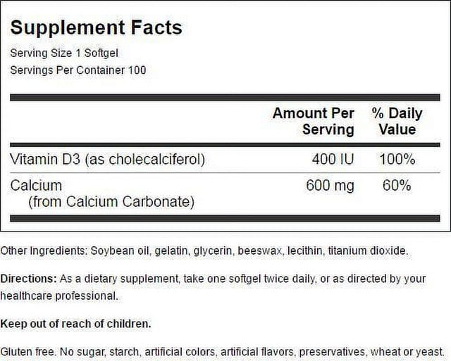 Nature'S Blend Liquid Calcium with D3 100 Sgels