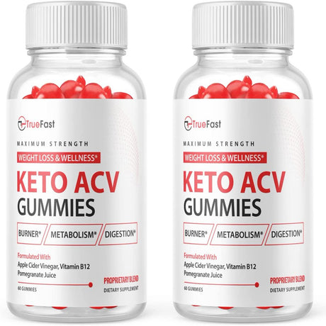 (2 Pack) True Fast Keto ACV Gummies - Supplement for Weight Loss - Energy & Focus Boosting Dietary Supplements for Weight Management & Metabolism - Fat Burn - 120 Gummies