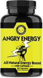 Angry Supplements Angry Energy Caffeine Capsules, All Natural Non-Gmo Energy Booster, Increase Stamina & Focus, Mind & Body Health (1-Bottle)