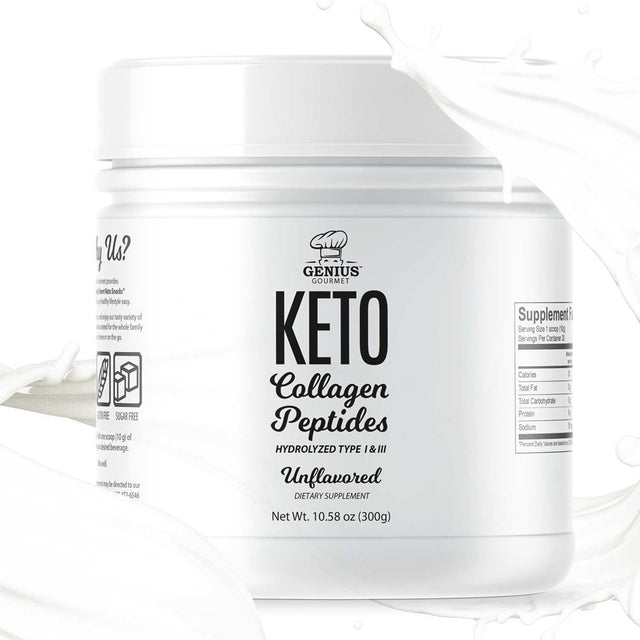 Genius Gourmet Keto Collagen Powder with MCT OIL - Vanilla