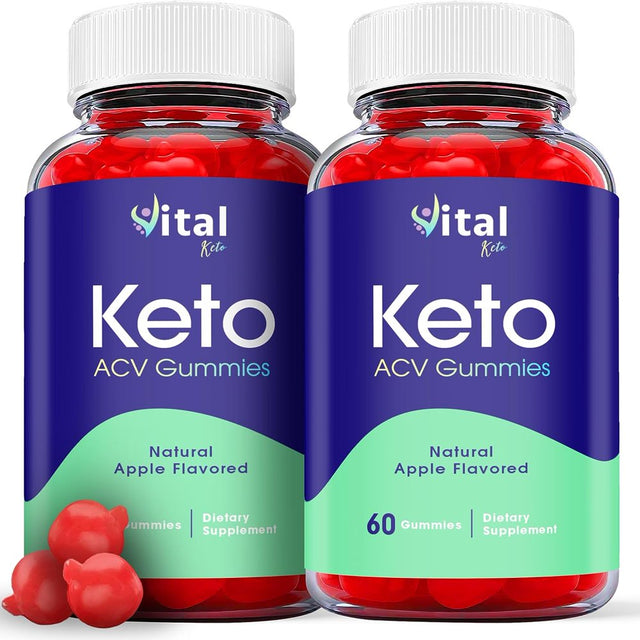 (2 Pack) Vital Keto ACV Gummies - Apple Cider Vinegar Supplement for Weight Loss - Energy & Focus Boosting Dietary Supplements for Weight Management & Metabolism - Fat Burn - 120 Gummies