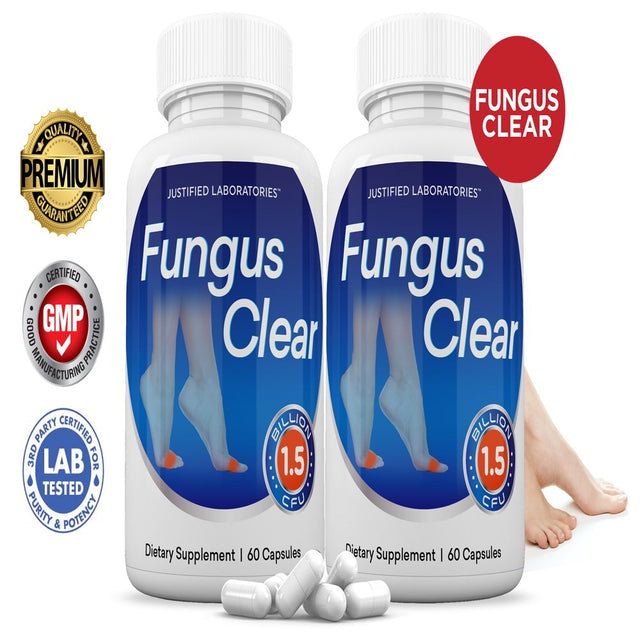 (2 Pack) Fungus Clear Probiotic 1.5 Billion CFU Supplement Pills Toenail Fungus Treatment 120 Capsules