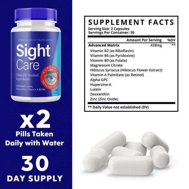 (2 Pack) Sight Care - Revolutionary Advanced Vision Matrix Formula - Supports Healthy Vision - Dietary Supplement for Eyes Sight - 120 Capsules