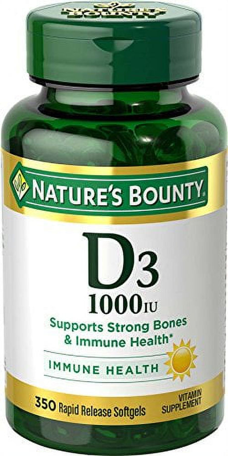 Nature'S Bounty Vitamin D3 1000 IU Softgels, 350 Each