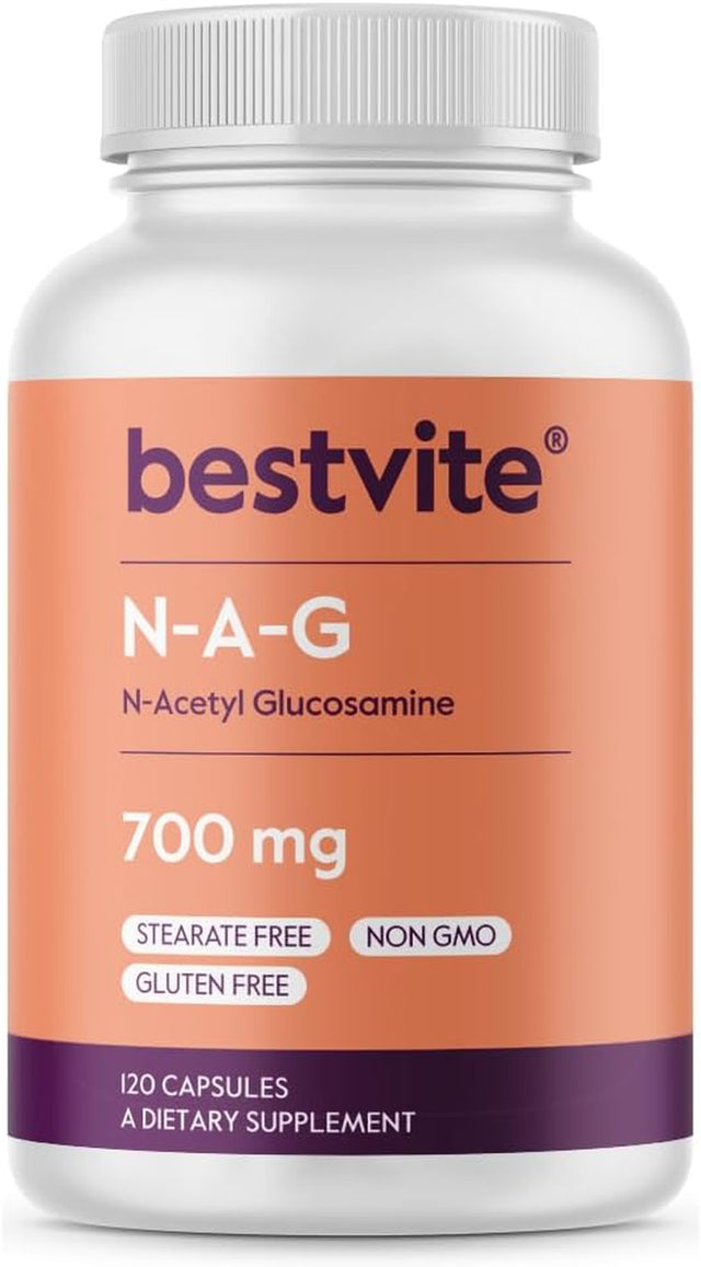 BESTVITE N-Acetyl Glucosamine (N-A-G) 700Mg (120 Capsules) - No Stearates - Non GMO - Gluten Free