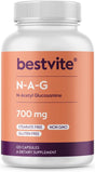 BESTVITE N-Acetyl Glucosamine (N-A-G) 700Mg (120 Capsules) - No Stearates - Non GMO - Gluten Free