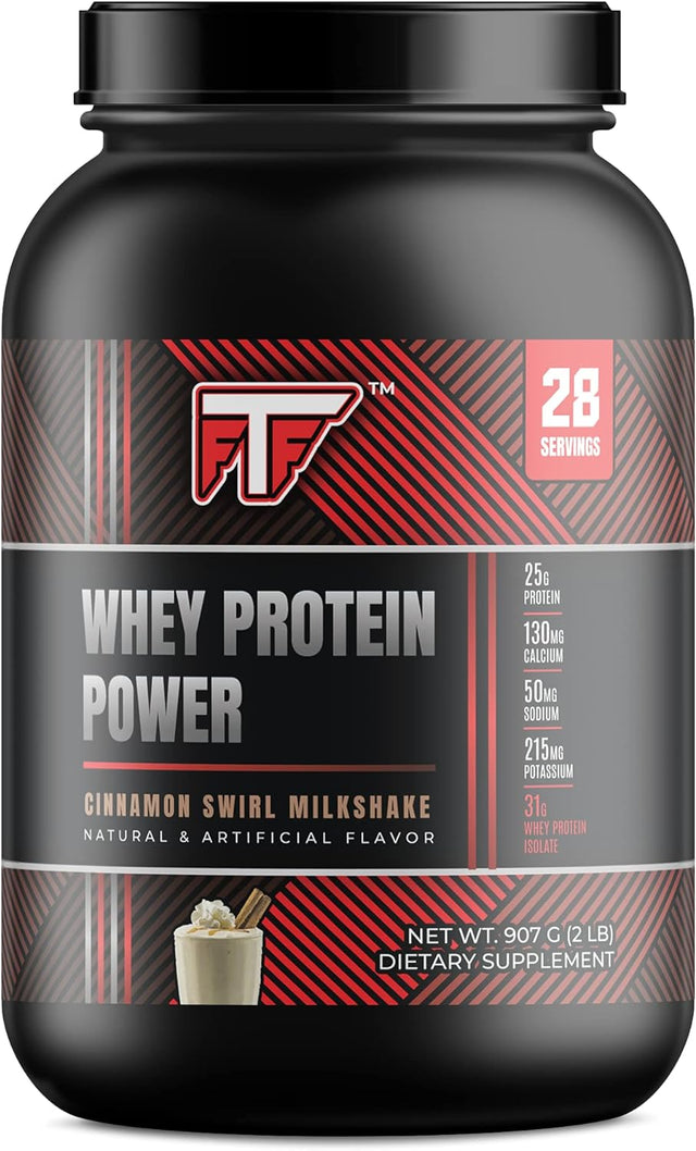 Whey Protein Power 25G of Protein in Delicious Cinnamon Swirl (2Lb), Build Muscle, Gain Strength and Power