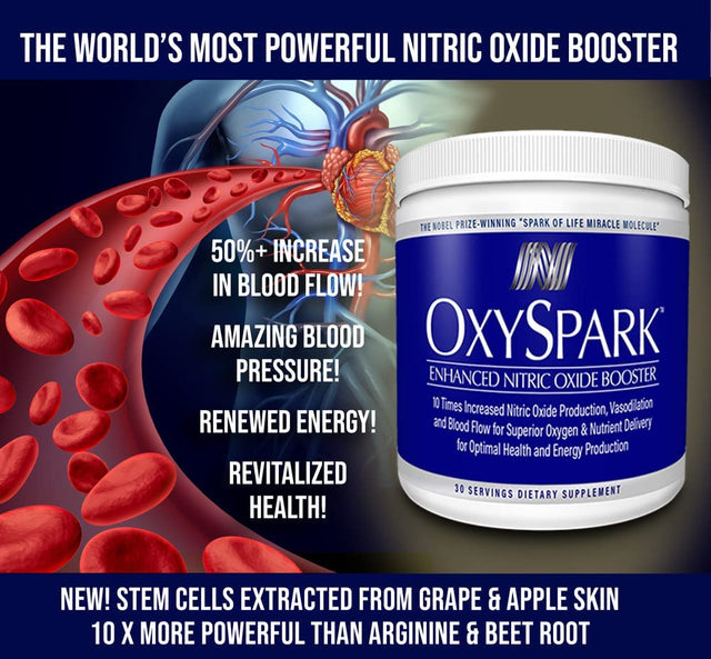 Oxyspark with Vinitrox - Nitric Oxide Supplement for Blood Pressure Support, Heart Health, Energy Boost, Circulation, and More (30 Servings)