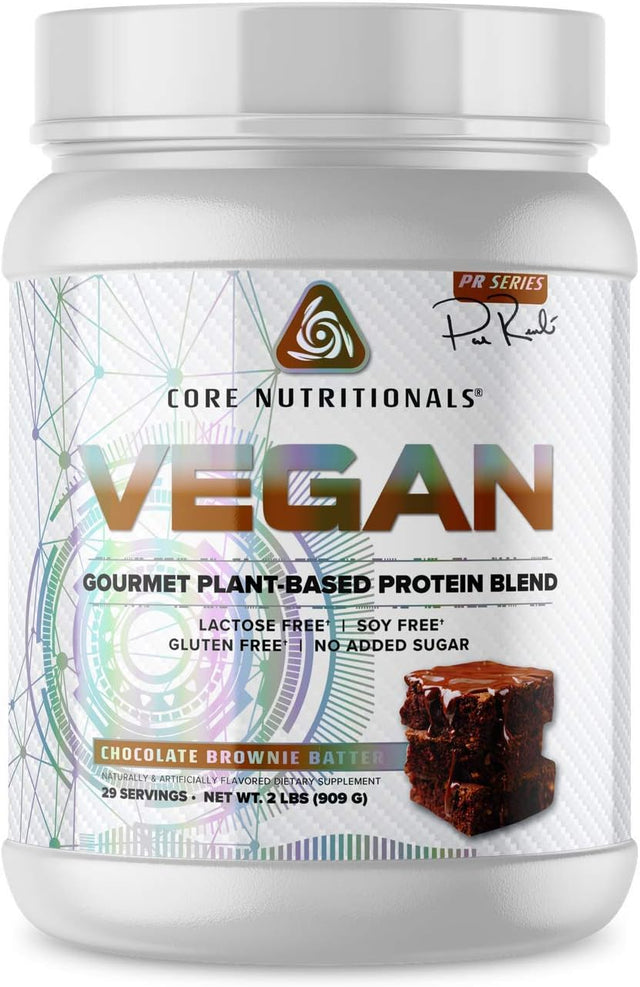 Core Nutritionals Platinum Vegan Gourmet Plant-Based Protein Blend with 21Grams of Pea Protein, Lactose, Soy and Gluten Free 29 Servings (Chocolate Brownie Batter)