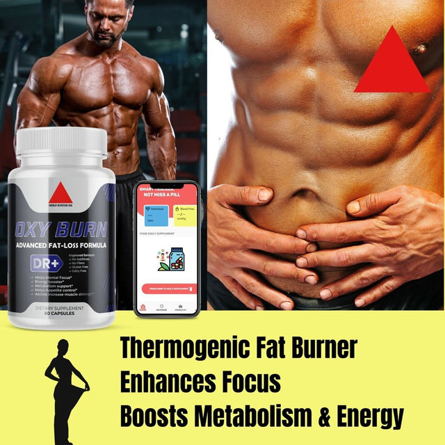 Oxy Burn Belly Fat Burner Pills to Lose Stomach Fat - Weight Loss Supplement, Men & Women - 60 Capsules