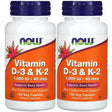 NOW Foods Now Foods Vitamin D-3 & K-2, 120 Veg Capsules, 2 Pack