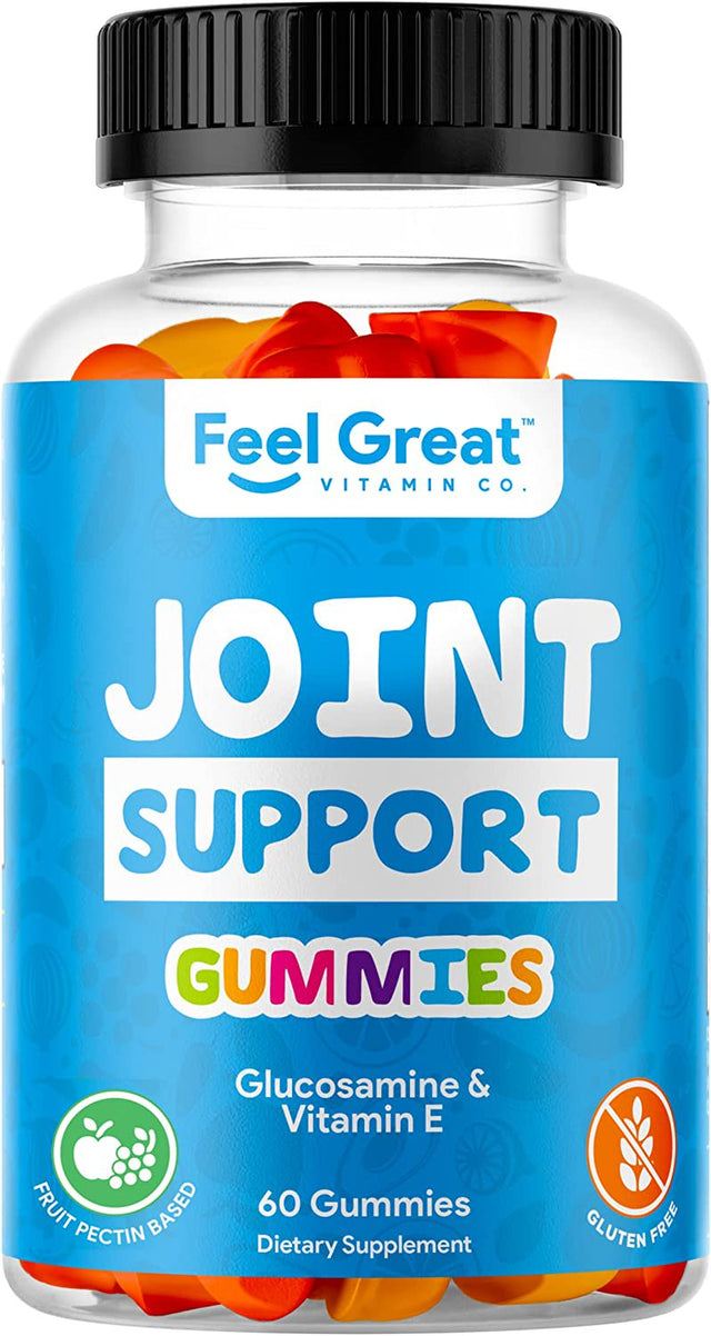 Joint Support Gummies with Glucosamine & Vitamin E | Natural Joint & Flexibility Support | Cartilage & Immune Health Support Supplement for Men and Women - 60 Gummies