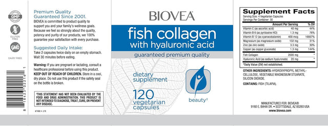 Fish Collagen with Hyaluronic Acid 120 Capsules