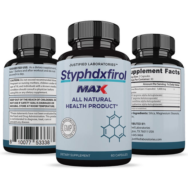 (2 Pack) Styphdxfirol Max 1600MG Advanced Men'S Heath Performance Formula Pills 120 Capsules