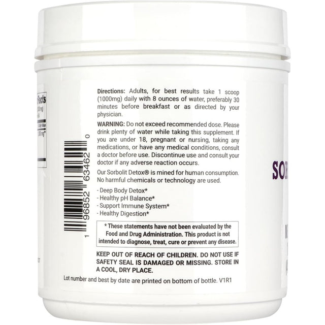 Zeolite Powder Sorbolit Supplement by Todicamp - Full Body Ultra Fine 3X Activated Cleanser & Repair - 454 Days Supply