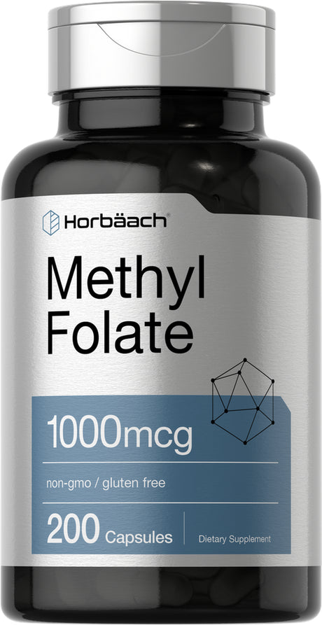 Methyl Folate 1000 Mcg | 200 Capsules | Methyl Folate 5-MTHF | by Horbaach