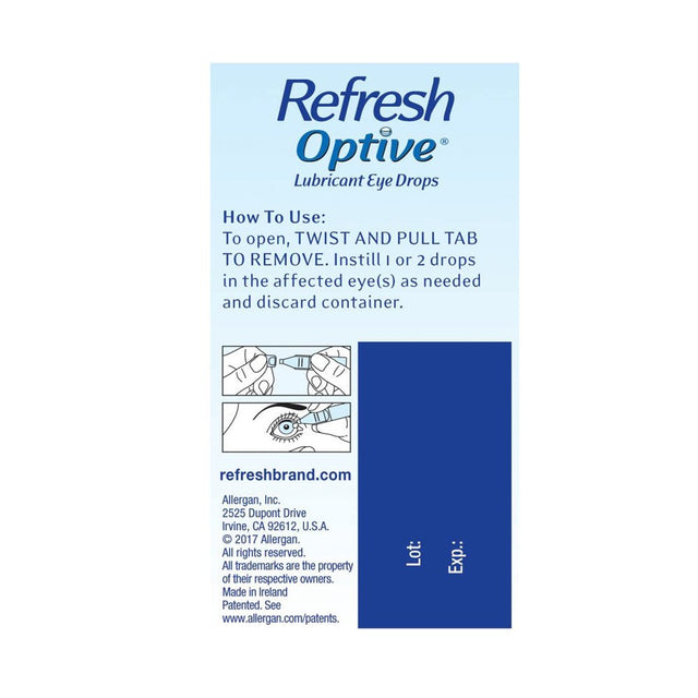 Refresh Optive Lubricant Eye Drops Soothing Preservative-Free 30 Ct, 5-Pack