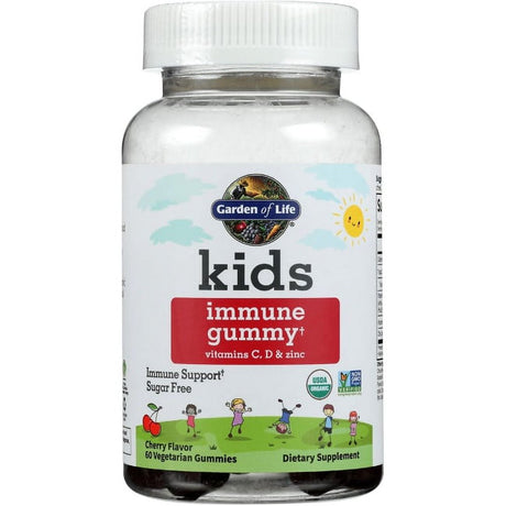 Garden of Life - Kids Immune Support Sugar Free Cherry - 60 Vegetarian Gummies