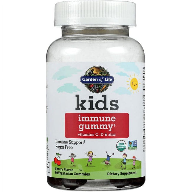 Garden of Life - Kids Immune Support Sugar Free Cherry - 60 Vegetarian Gummies