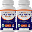 Vitamatic 2 Pack Apple Pectin 700 Mg 120 Vegetarian Capsules - Dietary Fiber - Promotes Healthy Intestinal Health*