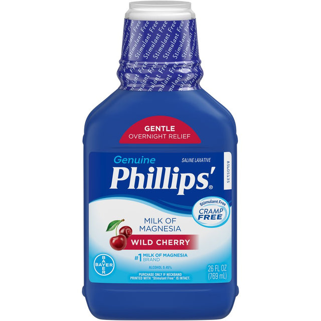 Phillips Milk of Magnesia Liquid Magnesium Laxative, Wild Cherry, 26 Oz