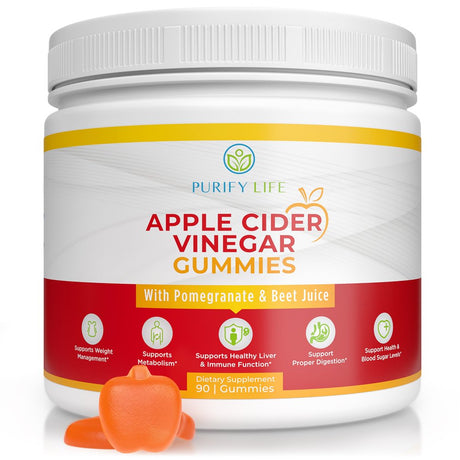 Apple Cider Vinegar Gummies - Unfiltered ACV (3 Month Supply) Weight Loss Alternative to Capsules and Pills for Belly Fat Burner - Immune System Support, Detox, Metabolism, Acid Reflux - Kids & Adults