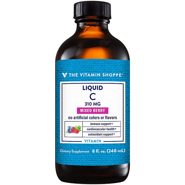 The Vitamin Shoppe Liquid Vitamin C 300MG, Antioxidant That Supports Immune and Cardiovascular Health (8 Fluid Ounces Liquid)