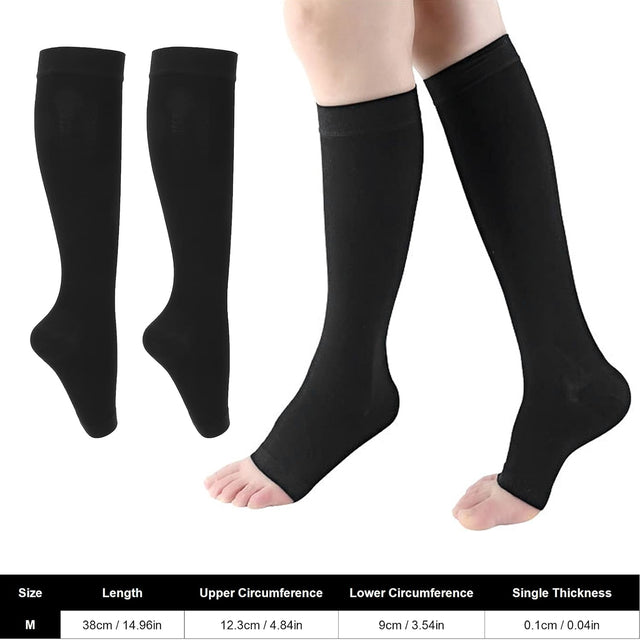 Toeless Compression Stockings, Compression Socks Absorb Sweat Soft Comfortable for Dating for Daily Use(M)