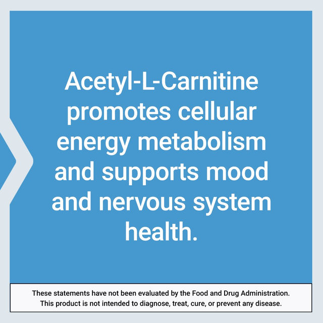 Life Extension Acetyl-L-Carnitine, Acetyl-L-Carnitine, Vitamin C, Brain, Mood & Nerve Health, Cellular Energy, 3-Month Supply, Gluten-Free, Non-Gmo, Vegetarian, 100 Capsules