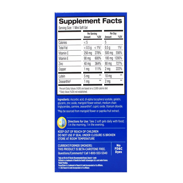 Preservision AREDS 2 Eye Vitamin & Mineral Supplement, Contains Lutein, Vitamin C, Zeaxanthin, Zinc & Vitamin E, 120 Softgels (Packaging May Vary)