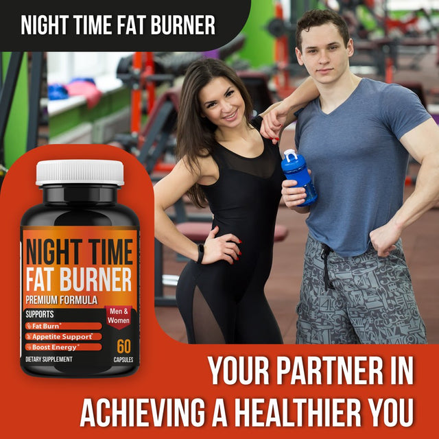 Nighttime Fat Burner Garcinia Combogia, Metabolism Booster, Appetite Suppressant, Weight Loss Supplement for Women Stimulant Free Weight Loss Pills