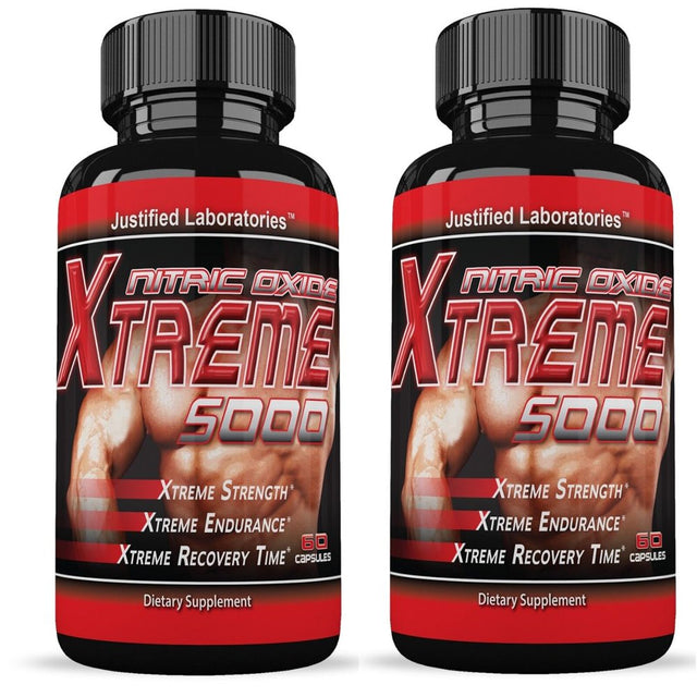 Xtreme 5000 Extreme Arginine Nitric Oxide Glutamine Muscle Pump 60 Capsules (2 Pack)