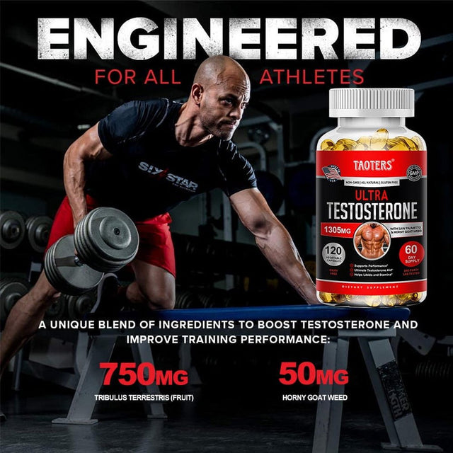 TAOTERS Natural Testosterone Booster - Increase Energy, Improve Muscle Strength & Growth