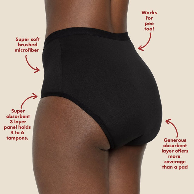 Period. by the Period Company. the High Waisted Period. in Microfiber for Medium Flows. Size Women'S 3X