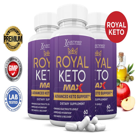 (3 Pack) Royal Keto ACV MAX Pills 1675Mg Dietary Supplement 180 Capsules