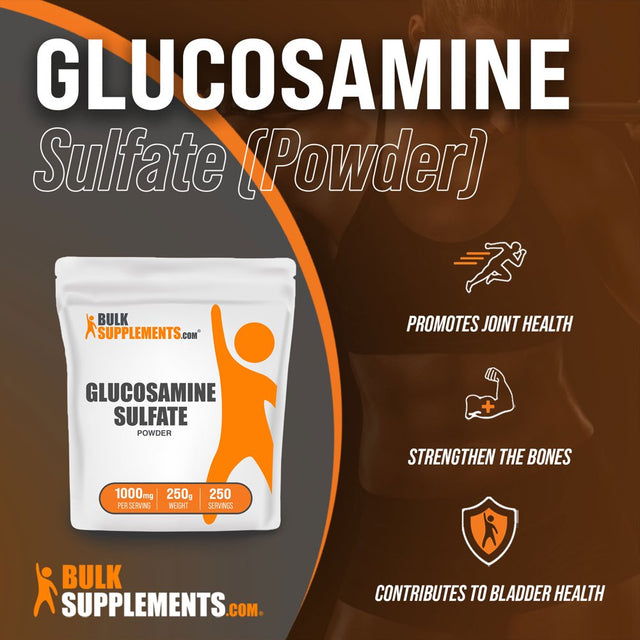 Bulksupplements.Com Glucosamine Sulfate Powder, 1000Mg - Promotes Bone & Joint Health (500G - 500 Servings)