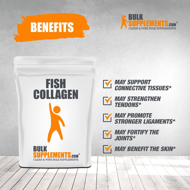 Bulksupplements.Com Hydrolyzed Collagen (Fish) Powder - Marine Collagen - Keto Collagen Powder - Collagen Powder for Women (250 Grams)