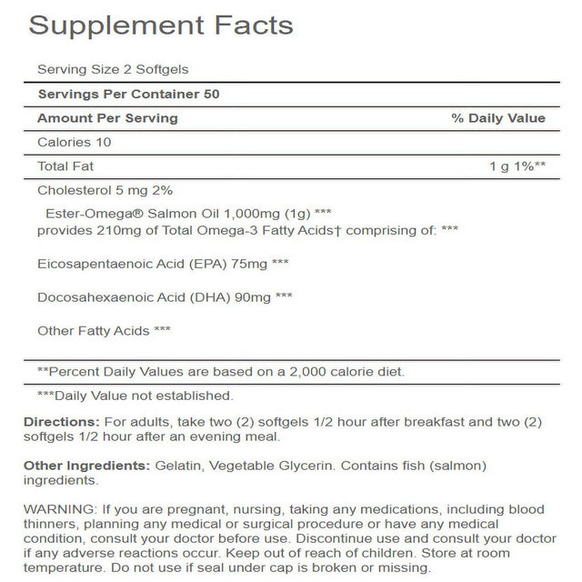 Omega-3 Salmon Oil 500 Mg (105 Mg Active Omega-3)