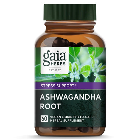 Gaia Herbs Single Herbs Ashwagandha Root -- 60 Vegetarian Liquid Phyto-Caps