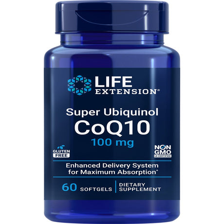 Life Extension Super Ubiquinol Coq10 100 Mg – for Heart Health & Anti-Aging - Cholesterol & Energy Management Supplement – Coenzyme Q10 for Organs - Gluten-Free, Non-Gmo – 60 Softgels