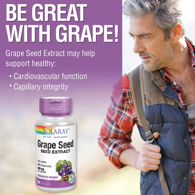 Solaray Grape Seed Extract 200 Mg plus Bioflavonoid Complex | Healthy Cardiovascular & Blood Vessel Support | 60 Vegcaps